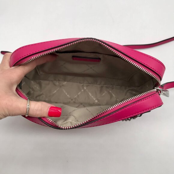 Michael Kors Dragon Fruit Ombre Leather Jet Set Logo Crossbody Bag - Picture 10 of 11